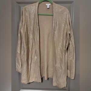 Chico’s Shimmering Gold Cardigan